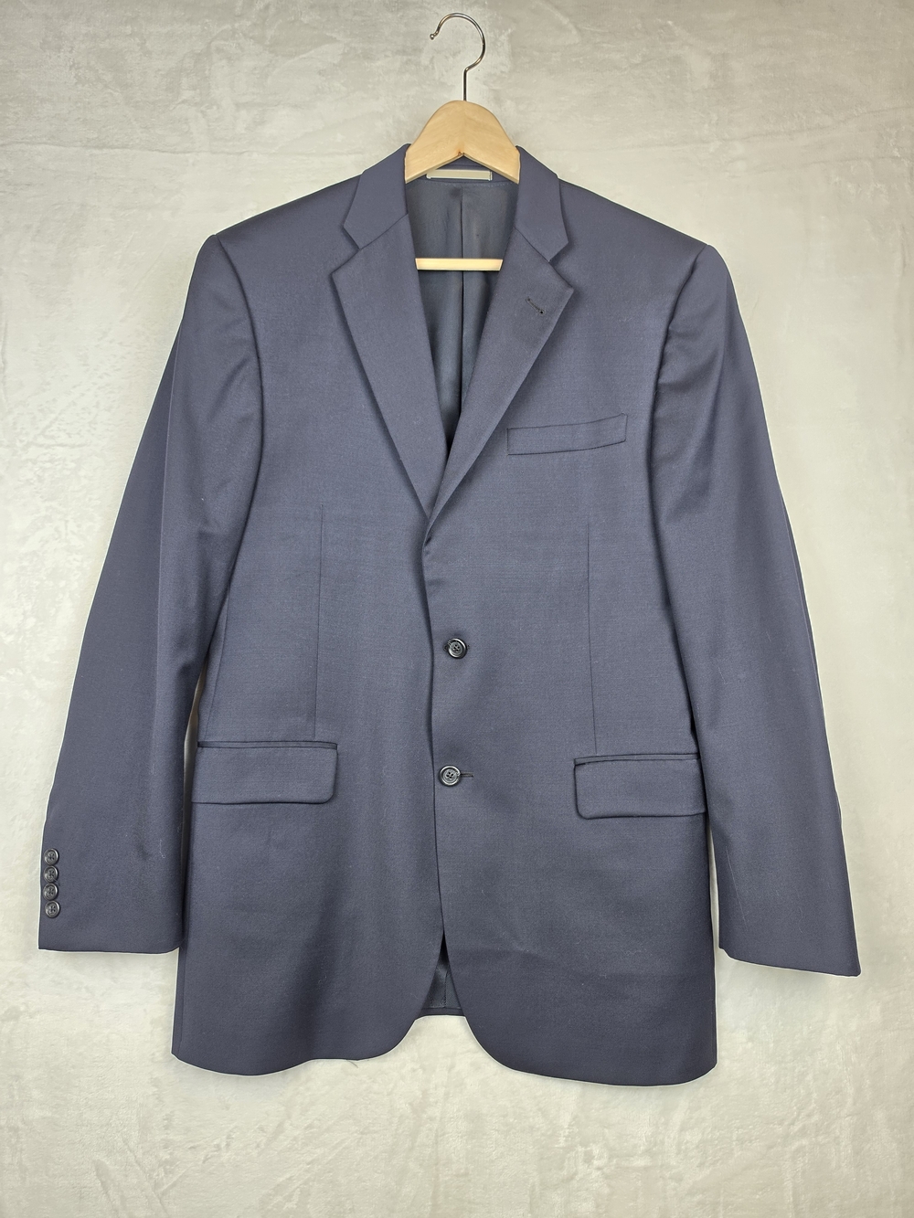 Burberry London Super 100s Wool Blazer Men 40R Navy Made USA